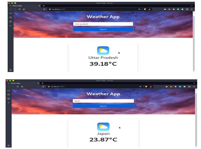 Weather Web App Using React JS and Weather API