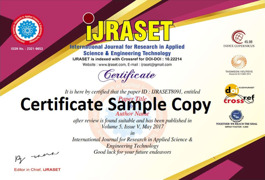 IJRASET Certificate Sample